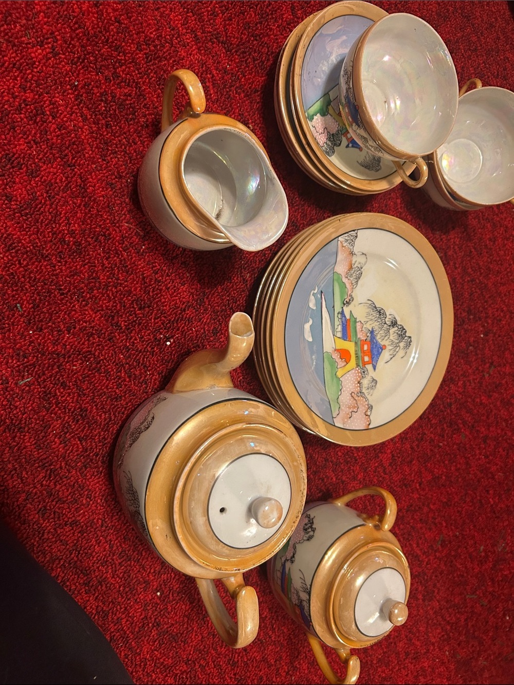 Vintage Hand painted Japanese tea set